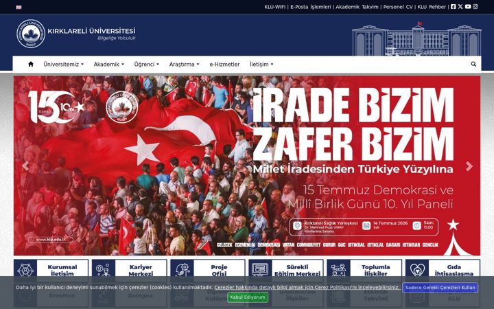 Screenshot of klu.edu.tr