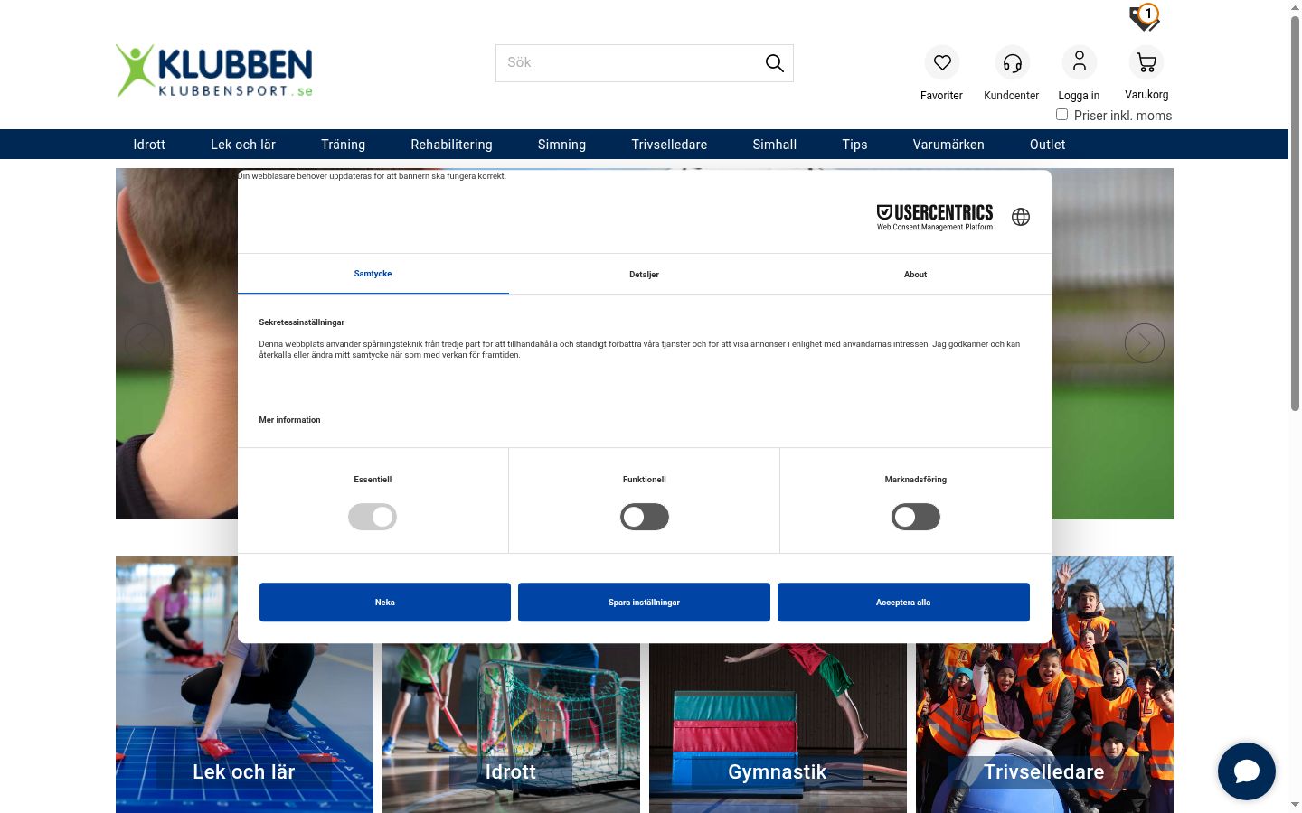 Képernyőkép a bármilyen interakció előtt megjelenő hozzájárulási bannerről