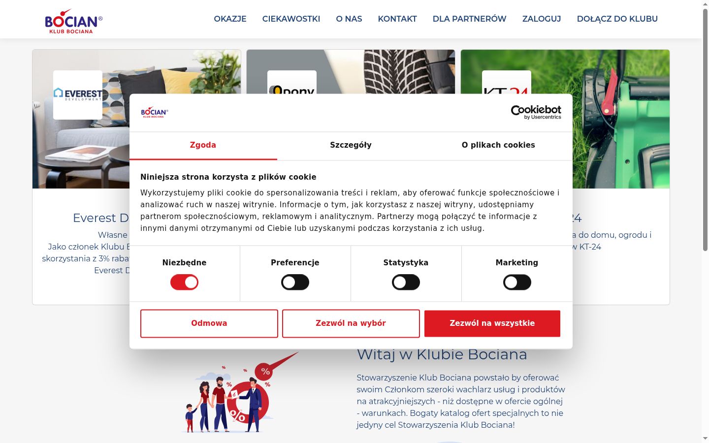 Snimka zaslona bannera za privolu prikazanog prije bilo kakve interakcije