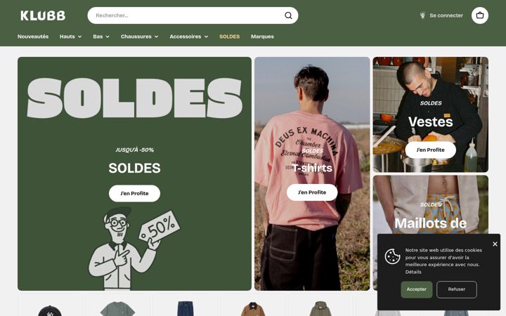 Zrzut ekranu klubbstore.fr
