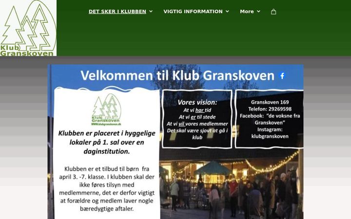 Screenshot of klubgranskoven.dk