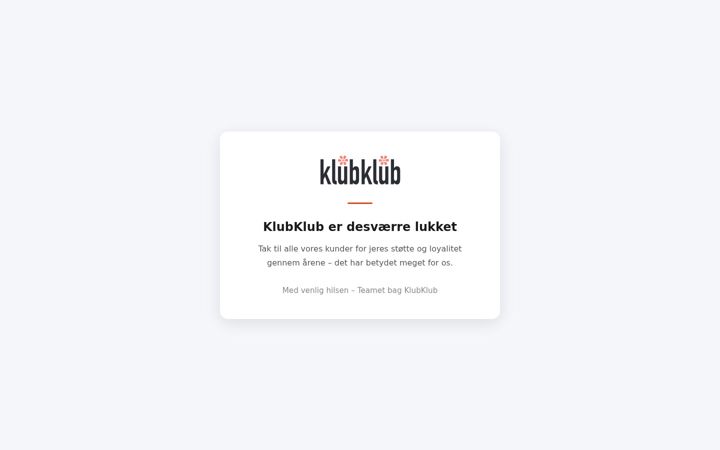 Screenshot of klubklub.dk