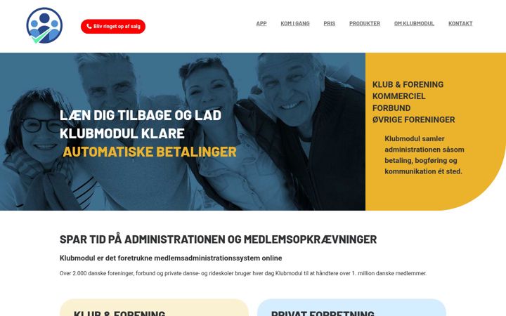 Screenshot of klubmodul.dk