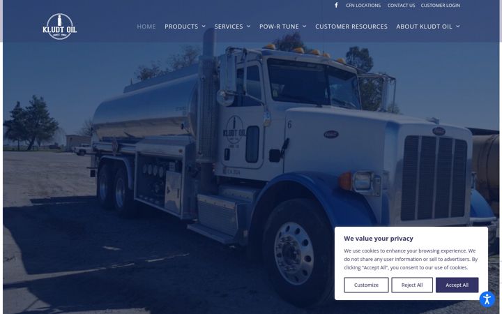 Screenshot of kludtoil.com