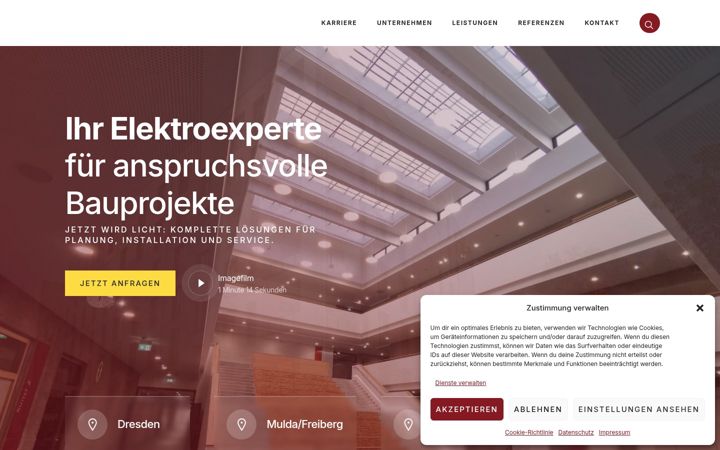 Screenshot of klueber-elektroanlagen.de