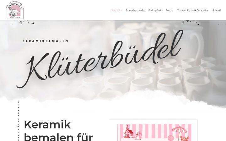 Screenshot of klueterbuedel-keramikbemalen.de