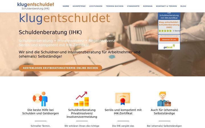 Screenshot of klug-entschuldet.de