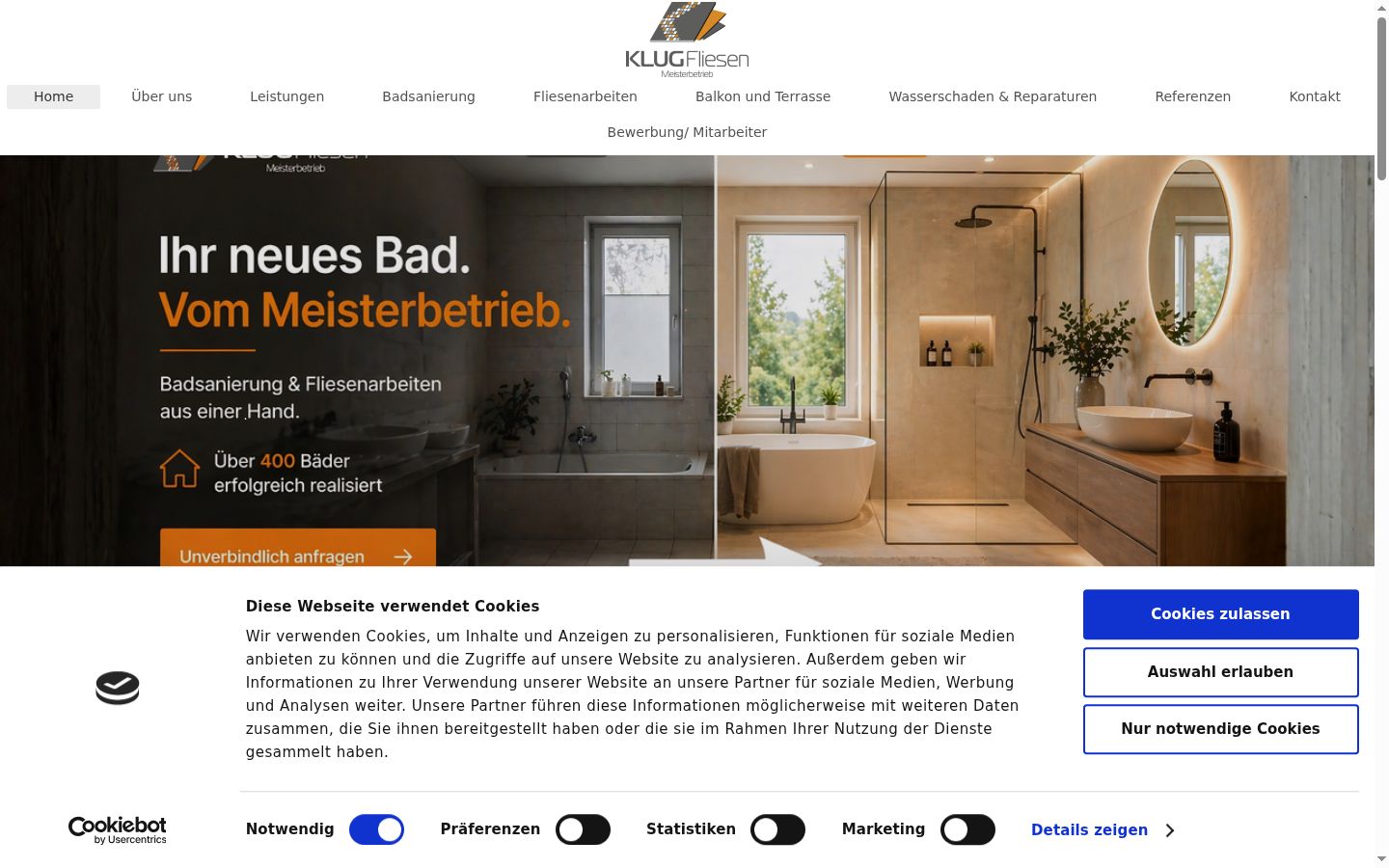 Screenshot of the consent banner shown before any interaction