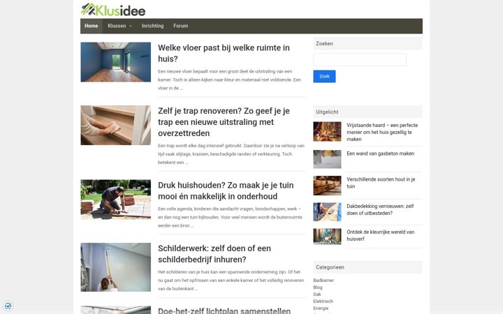 Skjermbilde av klusidee.nl