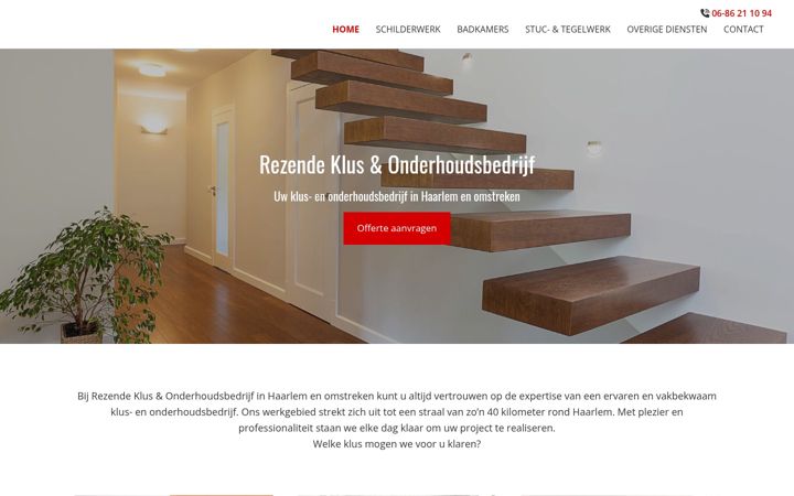 Screenshot of klusonderhoudsbedrijfhaarlem.nl