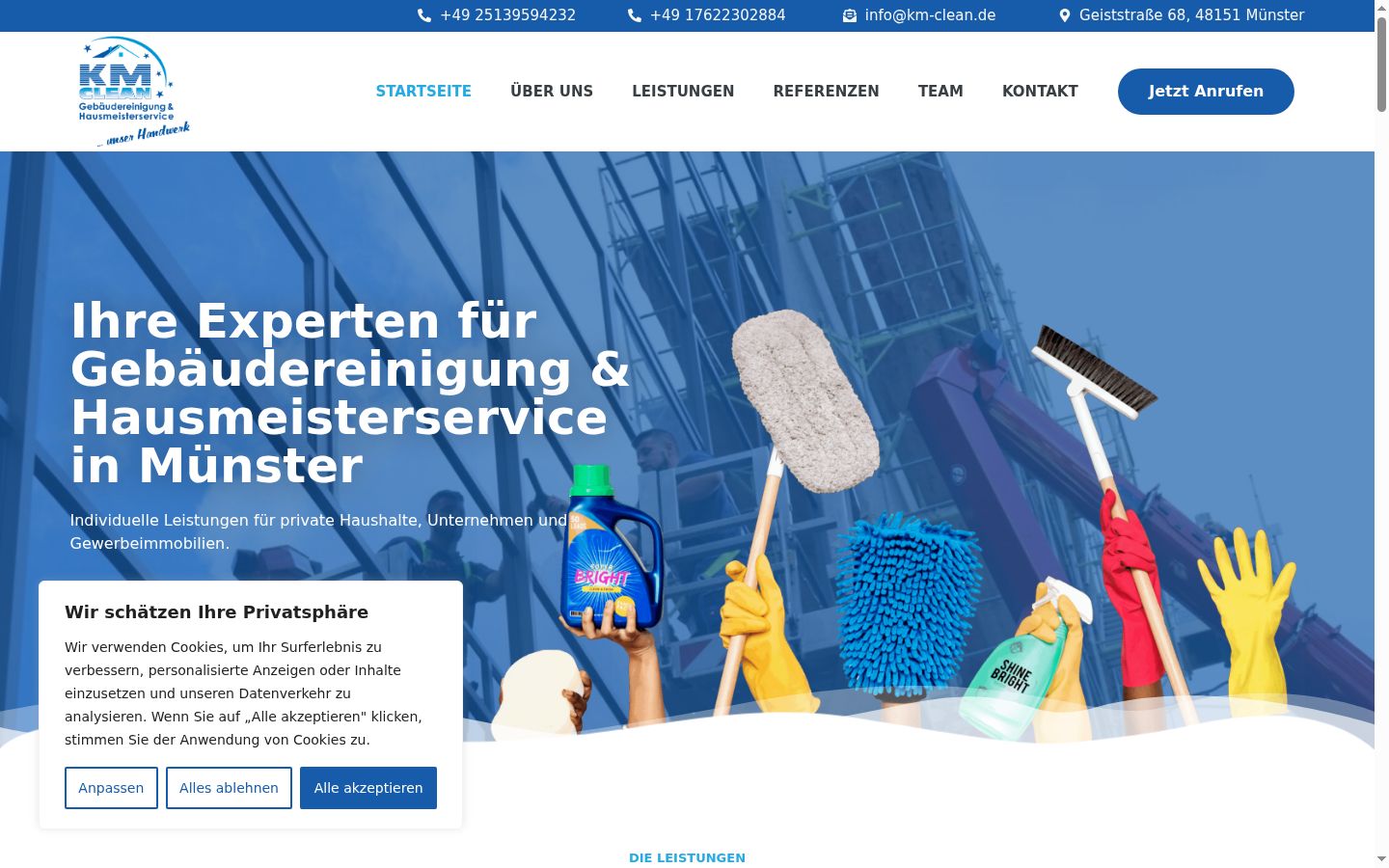 Screenshot del banner di consenso mostrato prima di qualsiasi interazione