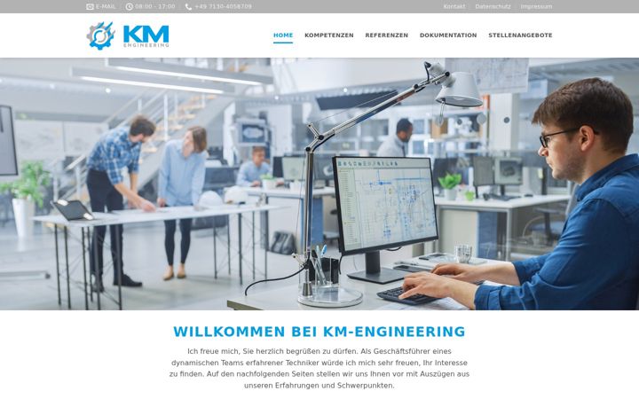 Screenshot of km-eng.de