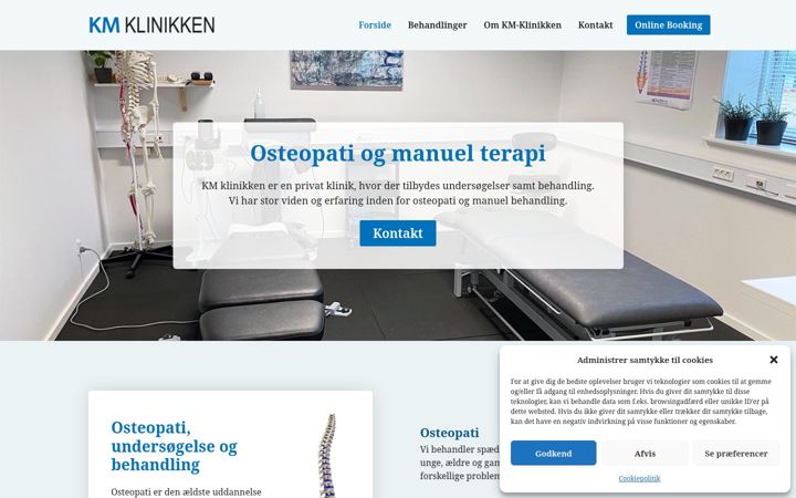 Screenshot of km-klinikken.dk