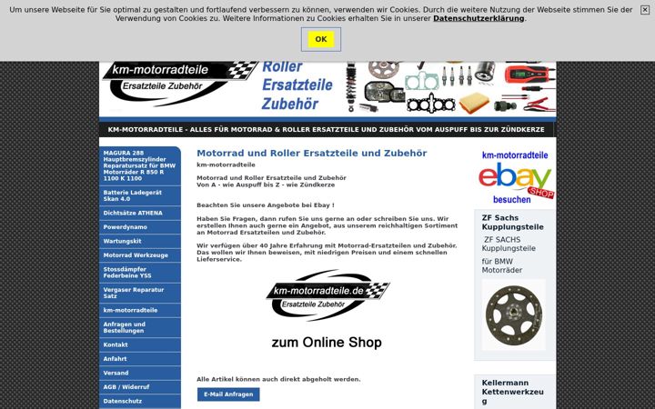 Screenshot of km-motorradteile.de