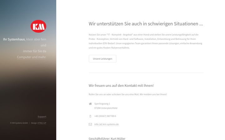 Screenshot of km-systems.de