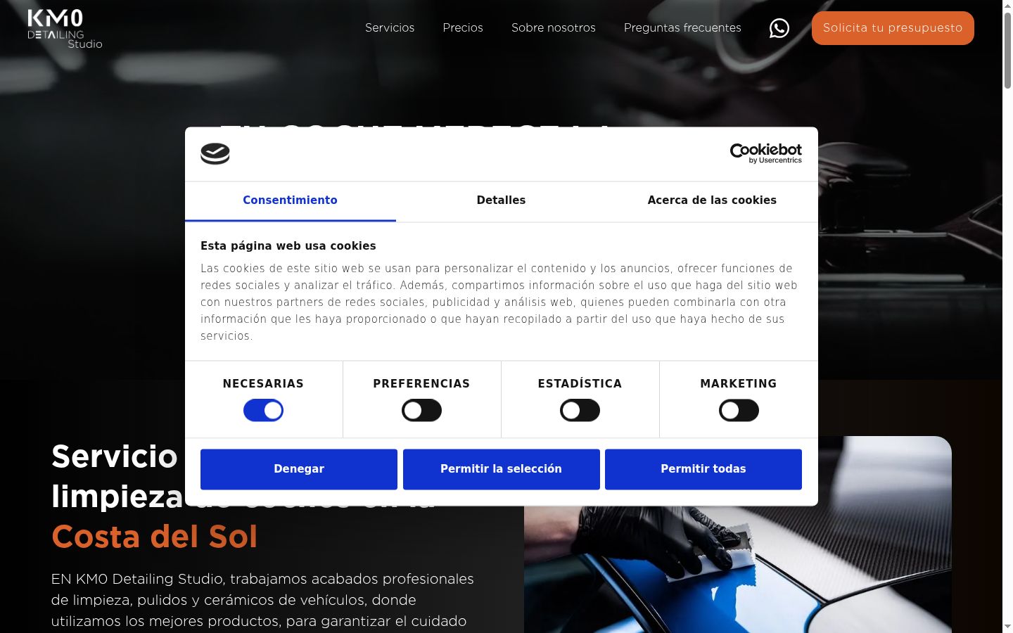Screenshot of the consent banner shown before any interaction