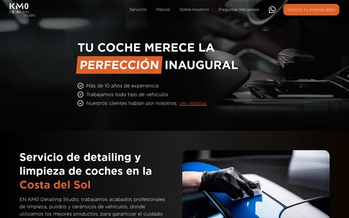 Screenshot of km0detailingstudio.com