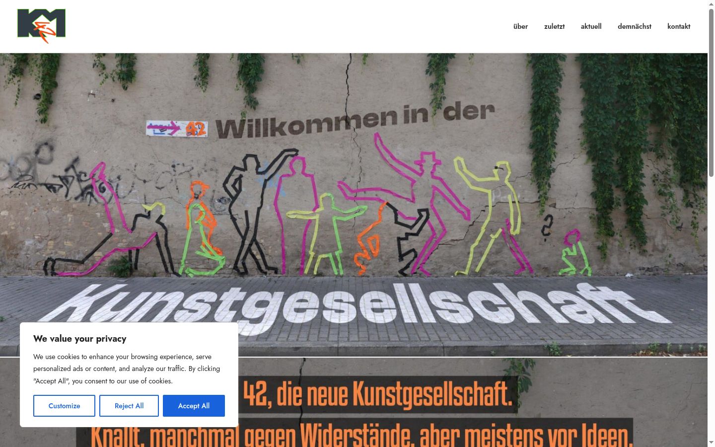 Screenshot of the consent banner shown before any interaction