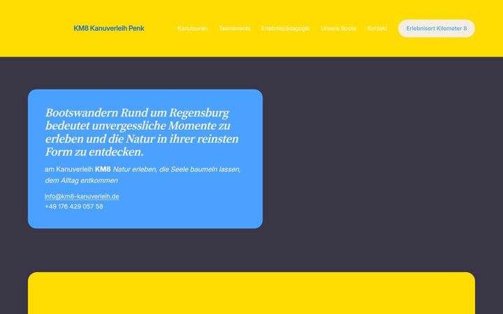 Screenshot of km8-kanuverleih.de