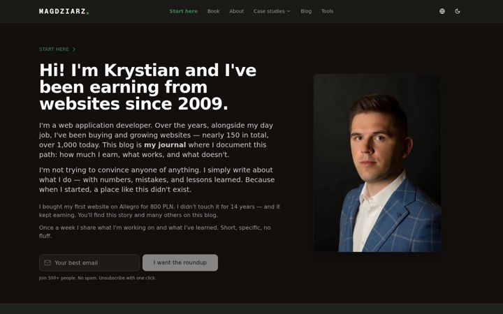Screenshot of kmagdziarz.pl