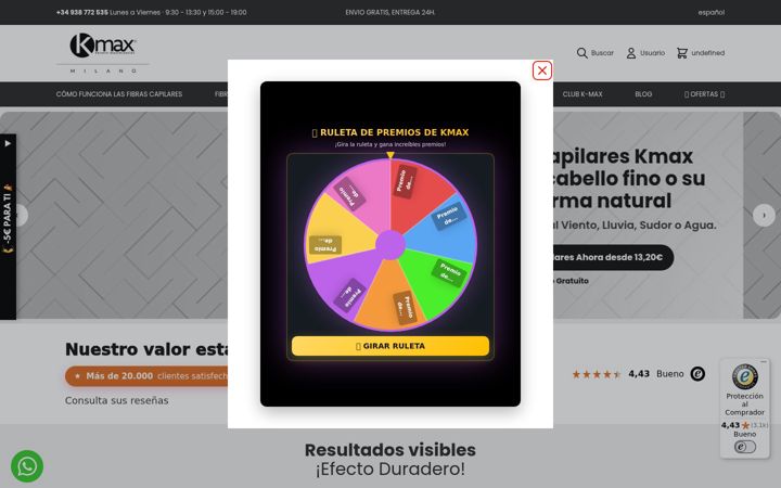 Screenshot of kmax-espana.es