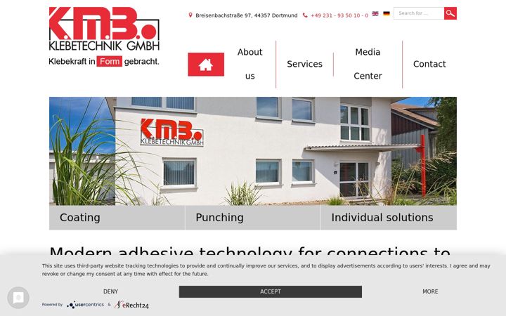 Screenshot of kmb-klebetechnik.de