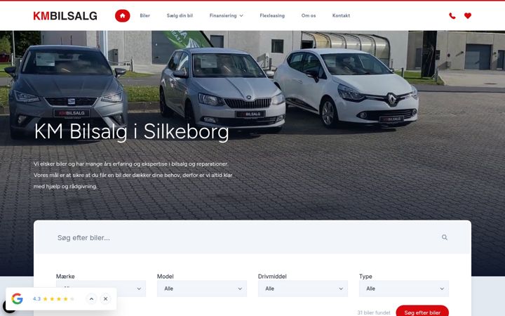Screenshot of kmbilsalg.dk