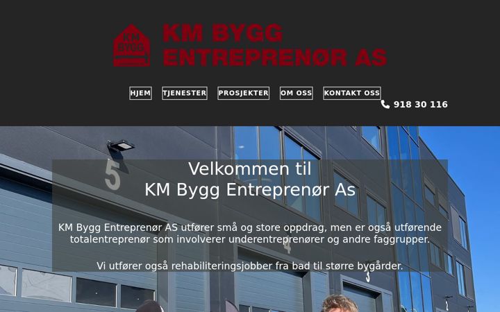 Screenshot of kmbygg.as
