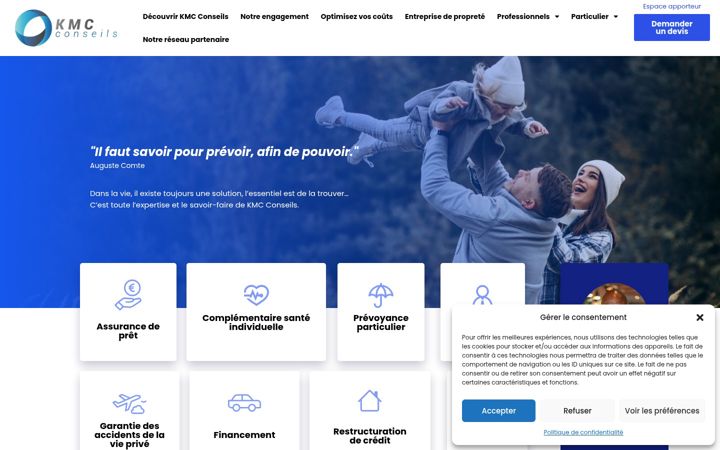 Screenshot of kmc-conseils.fr