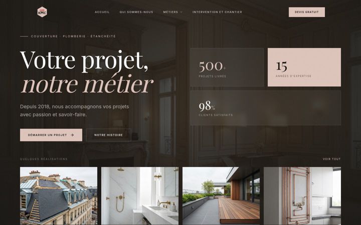 Screenshot of kmc-entreprise.fr