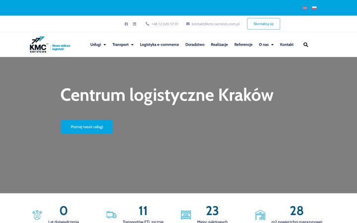 Screenshot of kmc-services.com.pl