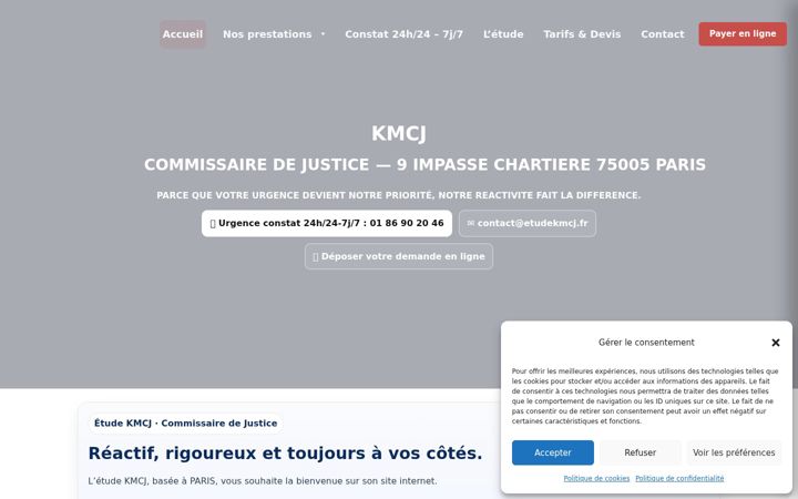 Screenshot of kmcj-commissairedejustice.fr
