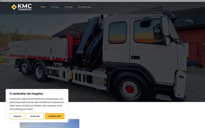 Screenshot of kmctransport.se