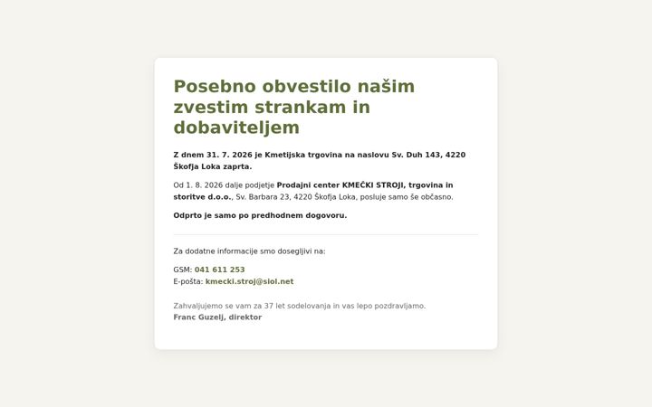 Screenshot of kmeckistroji.si