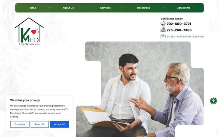 Screenshot of kmedhealthservices.com