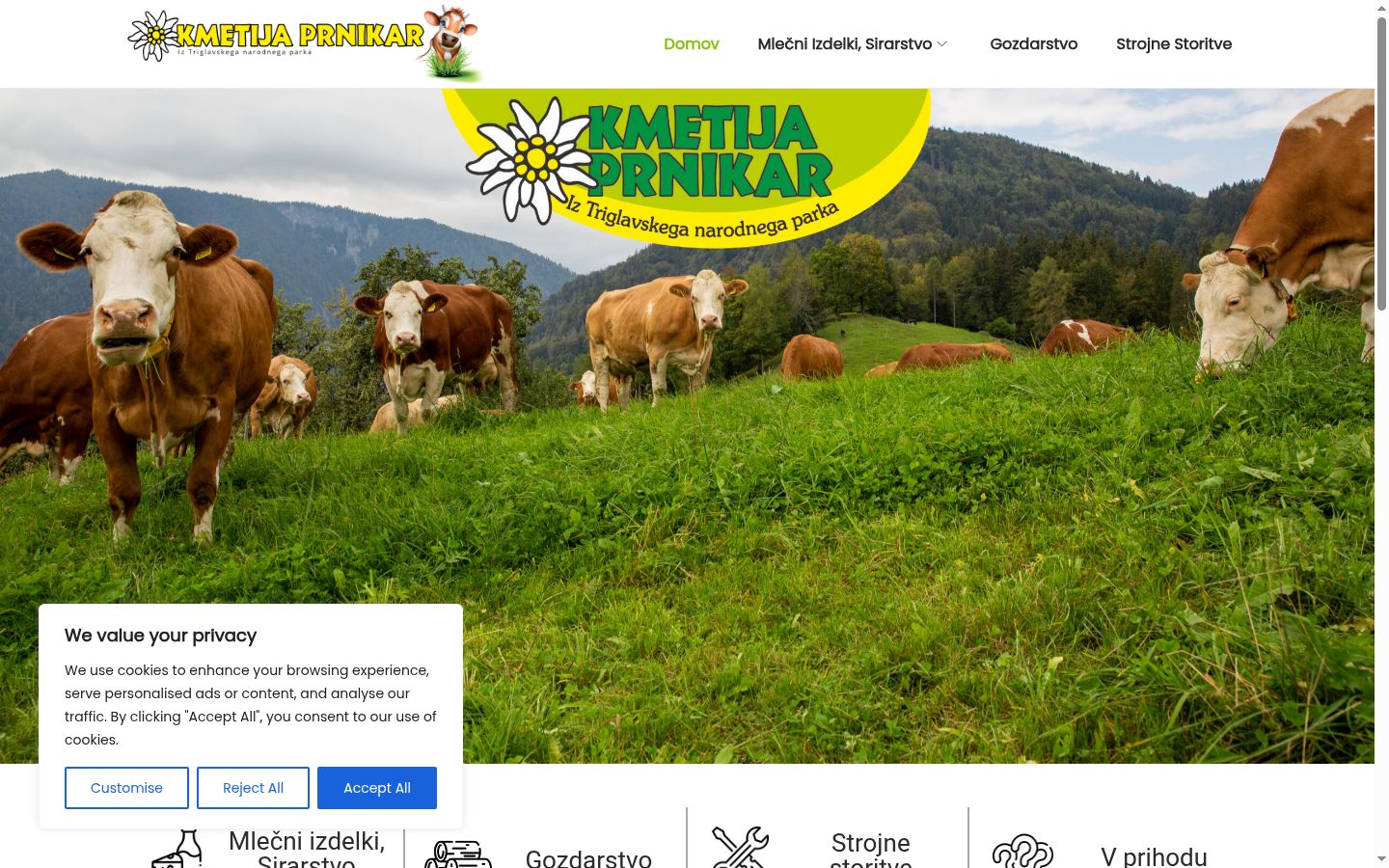 Screenshot of the consent banner shown before any interaction