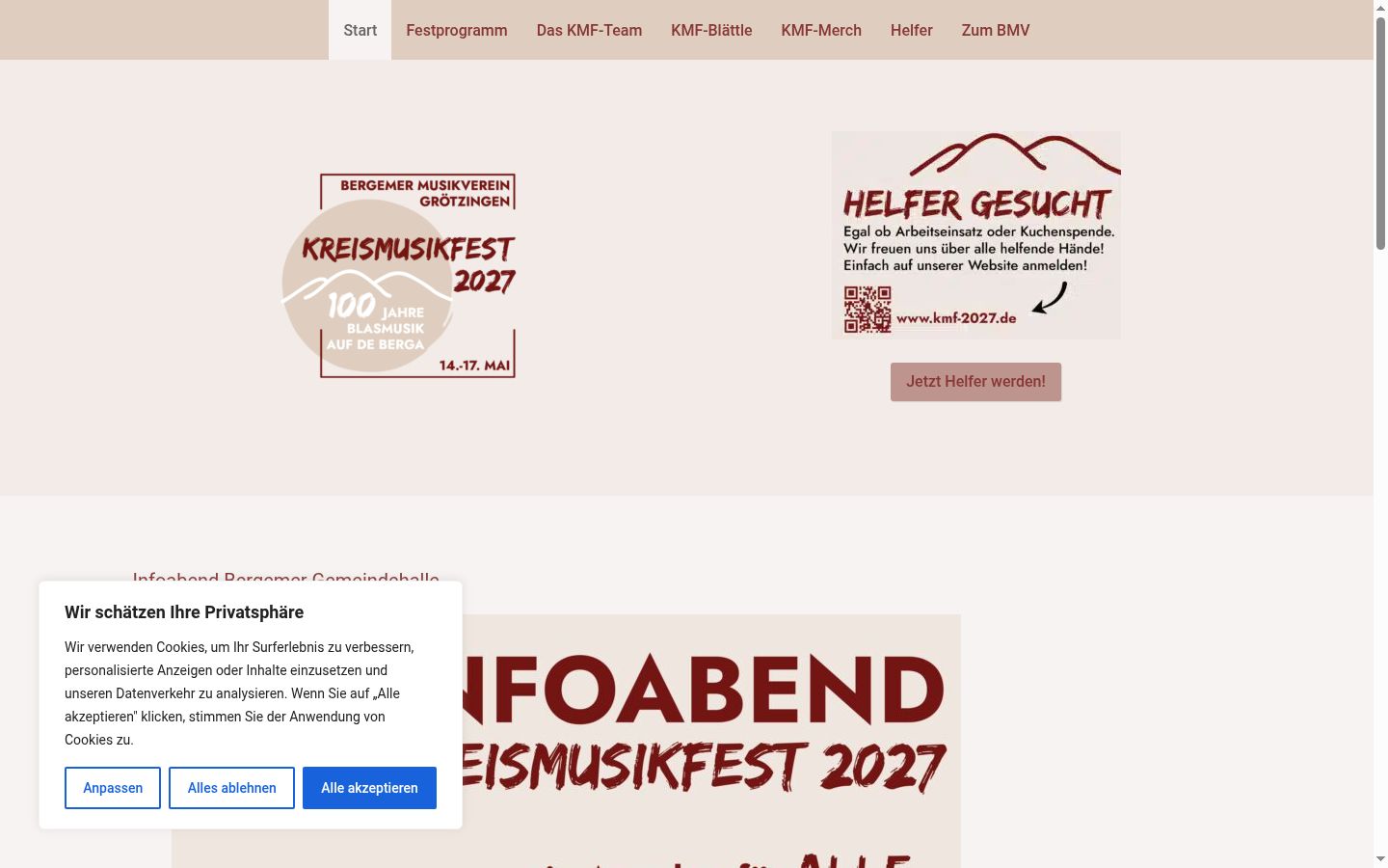 Screenshot tal-banner tal-kunsens muri qabel kwalunkwe interazzjoni