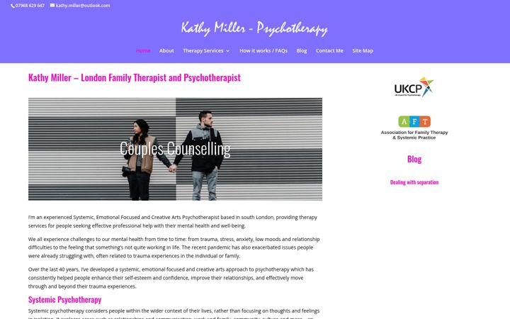 Screenshot of kmfamilytherapy.co.uk
