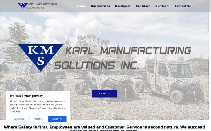 Screenshot of kmfgsolutions.com