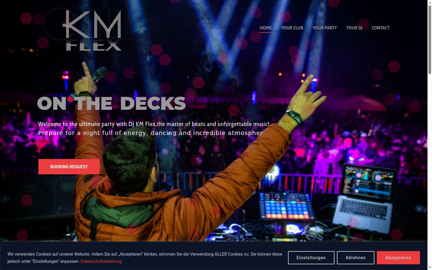 Skjermbilde av samtykkebanneret slik det vises før noen interaksjon
