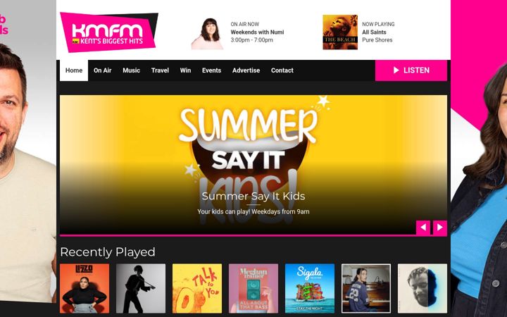 Screenshot of kmfm.co.uk