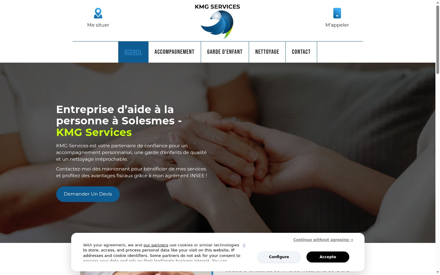 Screenshot del banner di consenso mostrato prima di qualsiasi interazione