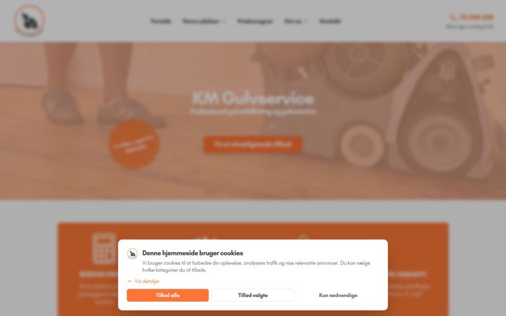 Screenshot of kmgulvservice.dk