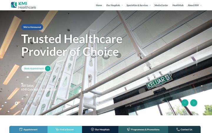 Screenshot of kmihealthcare.com
