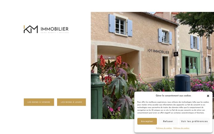 Screenshot of kmimmobilier.fr