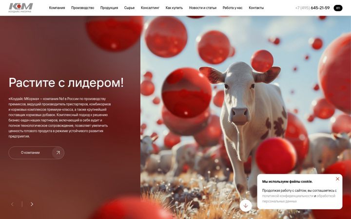 Screenshot of kmkorma.ru