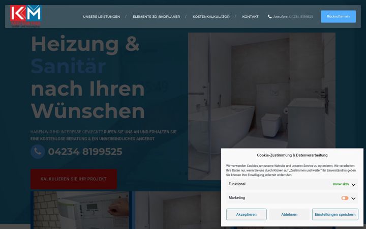 Screenshot of kmmeisterbetrieb.de