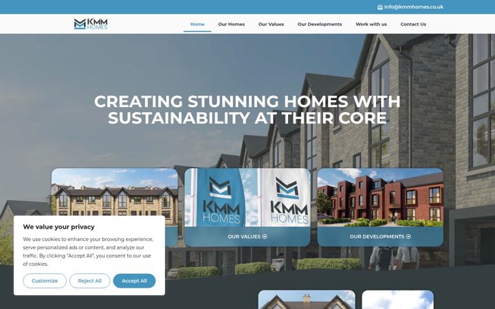 Screenshot of kmmhomes.co.uk