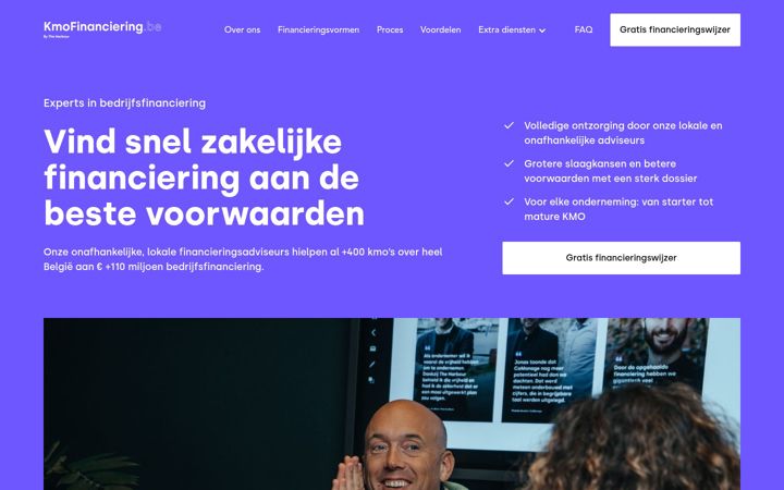 Screenshot of kmofinanciering.be