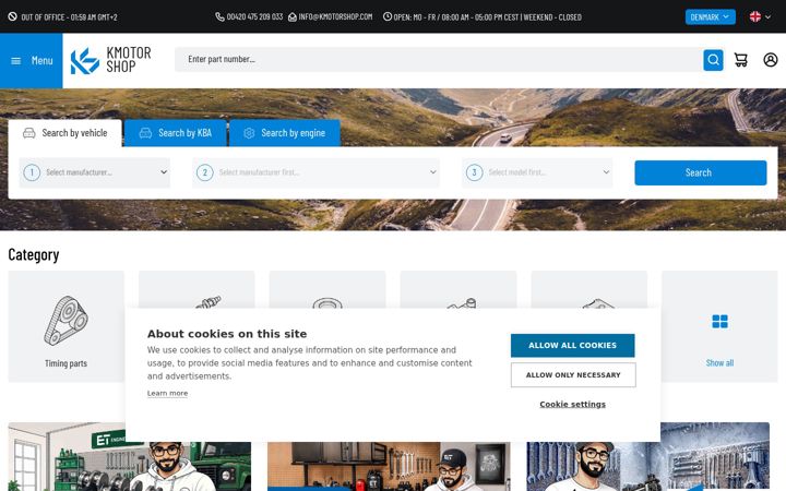 Screenshot of kmotorshop.com